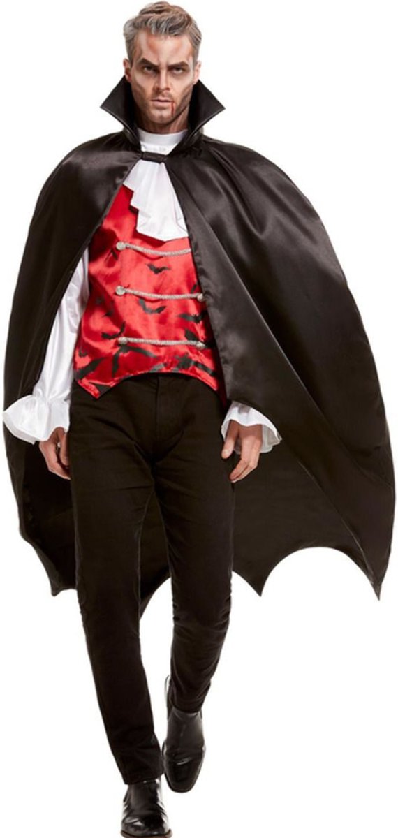 Vampier & Dracula Kostuum | Vleermuis Cape Graaf Batman Kostuum | One Size | Halloween | Verkleedkleding